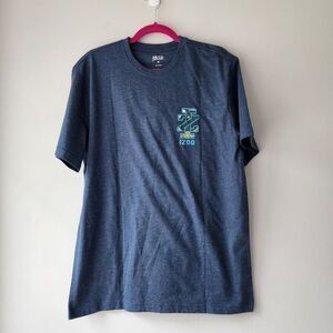 Izod Men's "Best by Par" Golf T-Shirt | Med | Short Sleeve Navy Blue NWT